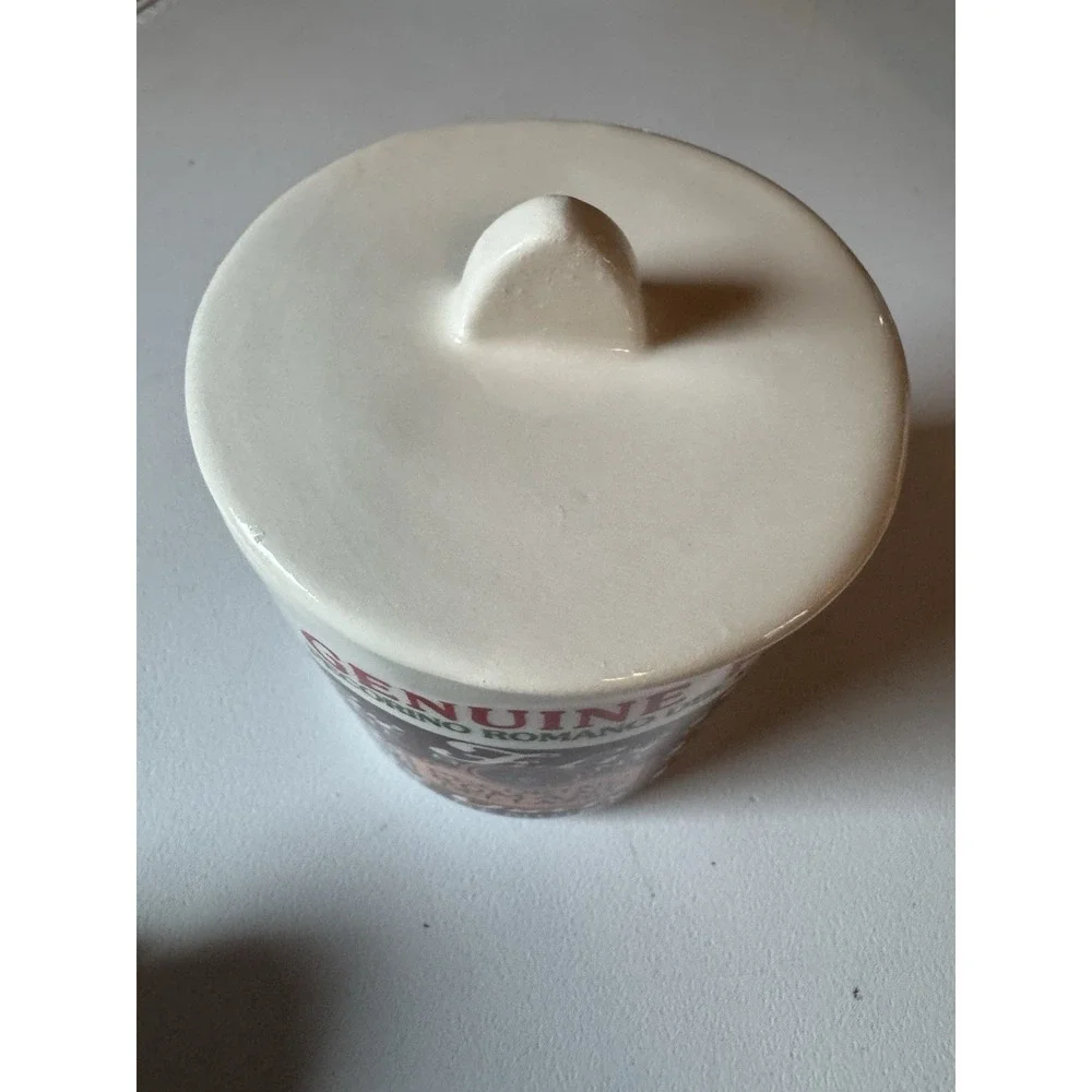 Vintage Fulvi Pecorino Romano Italian Cheese Ceramic Canister With Lid LUCE